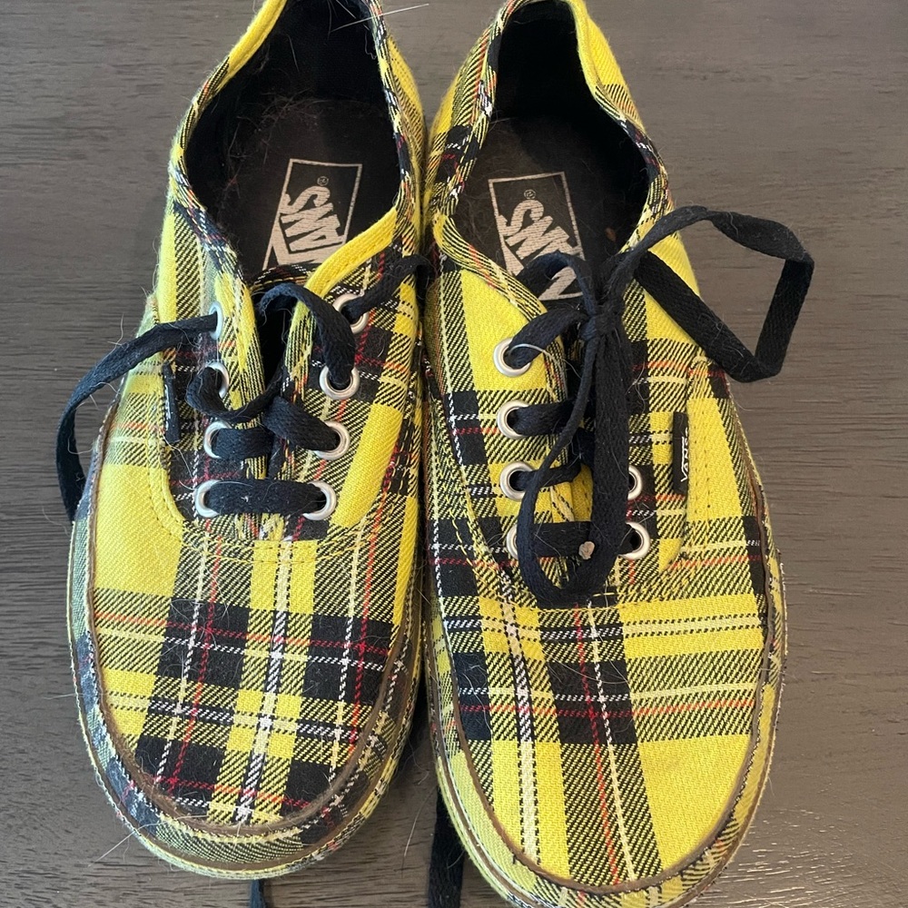 Vans Yellow Plaid Shoes - Picture 2 of 7
